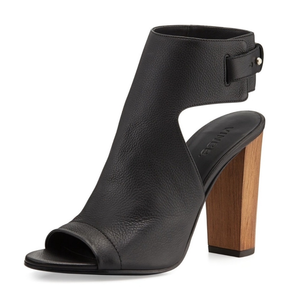 Vince Addie leather peep toe heels